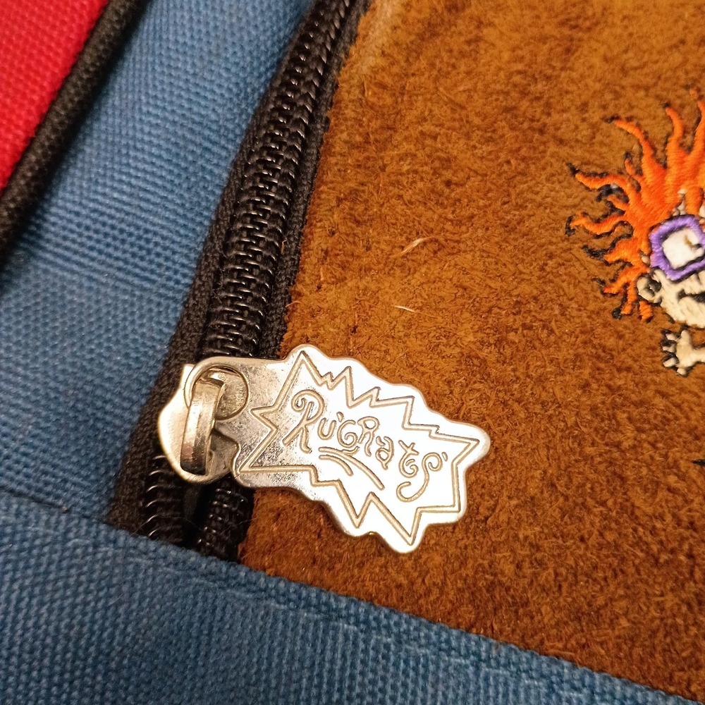 Vintage Rugrats 1997 Backpack Book Bag Blue With Suede Accent Embroidered - Picture 4 of 9